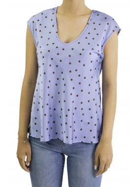 Blusa a pois con scollo a V